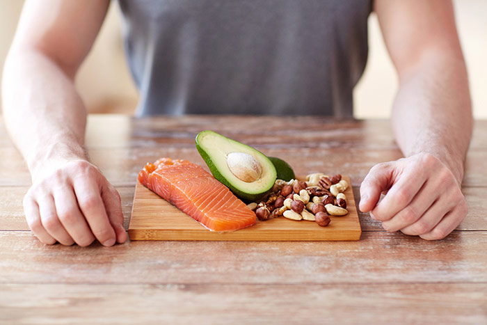 Man with healthy food