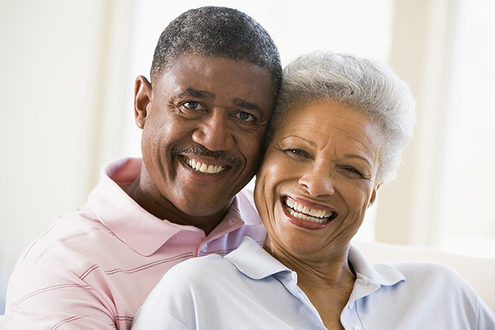 Mature couple smiling